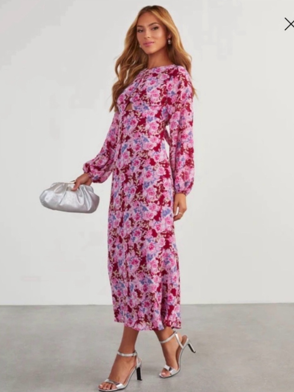 Vici - Galata Chiffon Floral Midi Dress